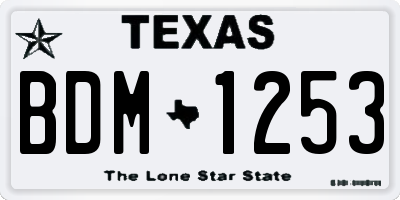 TX license plate BDM1253