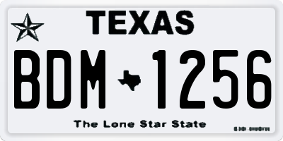 TX license plate BDM1256