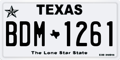 TX license plate BDM1261
