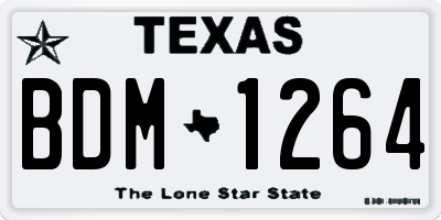 TX license plate BDM1264
