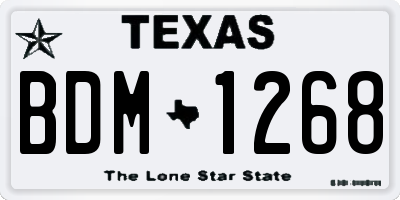 TX license plate BDM1268
