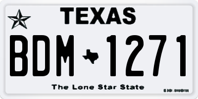 TX license plate BDM1271