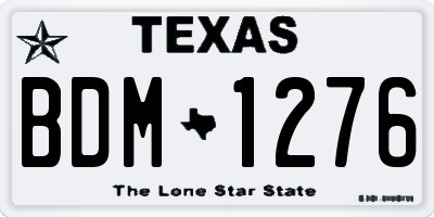 TX license plate BDM1276