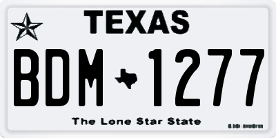 TX license plate BDM1277