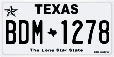 TX license plate BDM1278