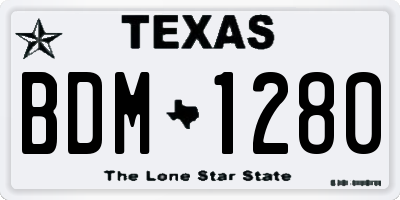 TX license plate BDM1280
