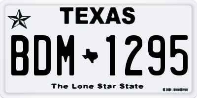 TX license plate BDM1295
