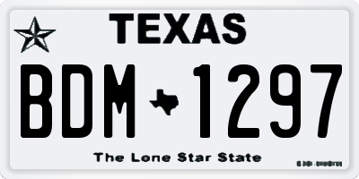 TX license plate BDM1297
