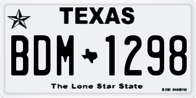 TX license plate BDM1298