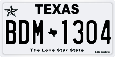 TX license plate BDM1304