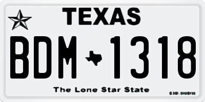 TX license plate BDM1318