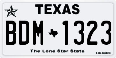 TX license plate BDM1323