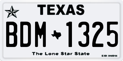 TX license plate BDM1325