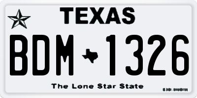 TX license plate BDM1326