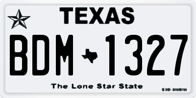 TX license plate BDM1327