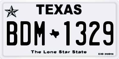 TX license plate BDM1329