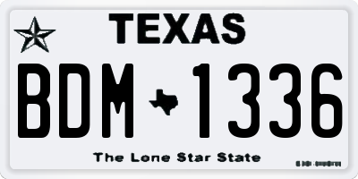 TX license plate BDM1336