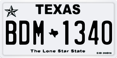 TX license plate BDM1340