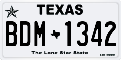 TX license plate BDM1342