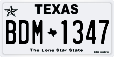 TX license plate BDM1347