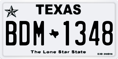 TX license plate BDM1348