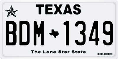 TX license plate BDM1349