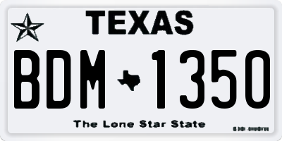 TX license plate BDM1350