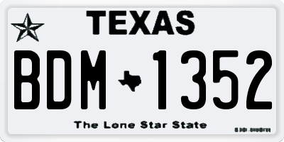 TX license plate BDM1352