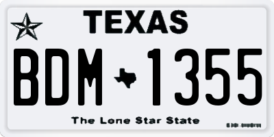 TX license plate BDM1355