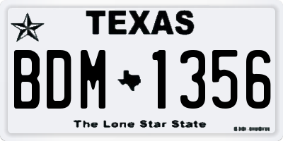 TX license plate BDM1356