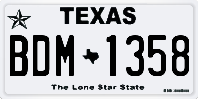 TX license plate BDM1358