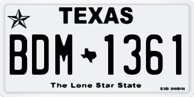 TX license plate BDM1361