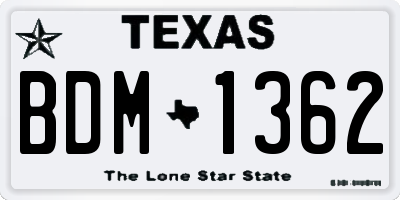 TX license plate BDM1362