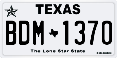 TX license plate BDM1370