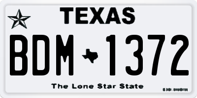 TX license plate BDM1372