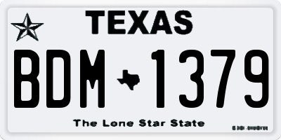 TX license plate BDM1379