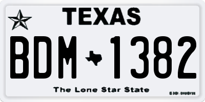 TX license plate BDM1382