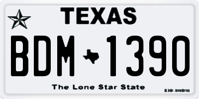 TX license plate BDM1390