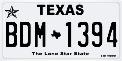 TX license plate BDM1394