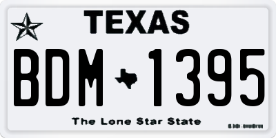 TX license plate BDM1395