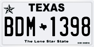 TX license plate BDM1398