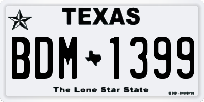 TX license plate BDM1399