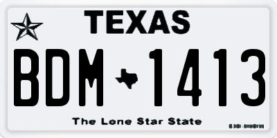 TX license plate BDM1413
