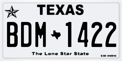 TX license plate BDM1422