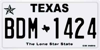 TX license plate BDM1424