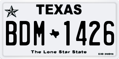 TX license plate BDM1426