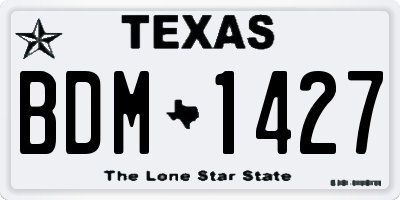 TX license plate BDM1427