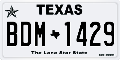 TX license plate BDM1429