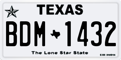 TX license plate BDM1432