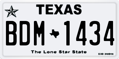 TX license plate BDM1434